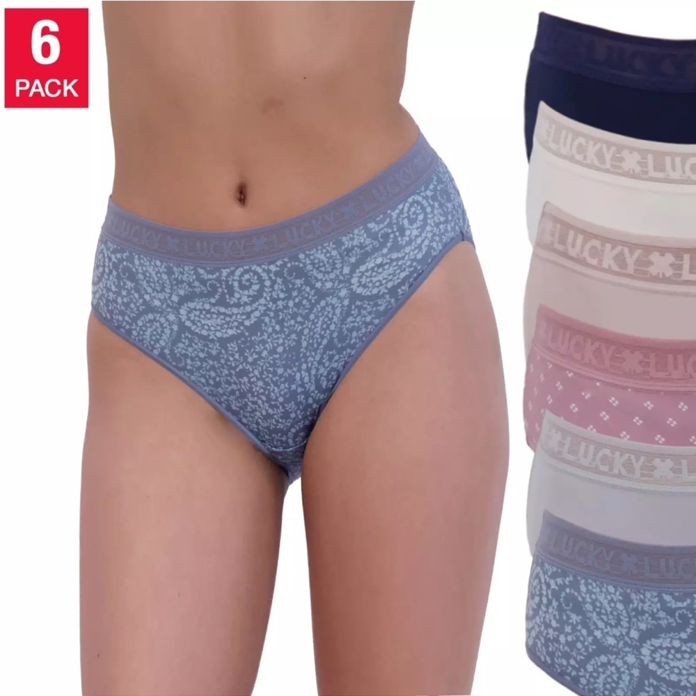 Lucky Brand 6-Pack Hi-Cut Panties Sz -S - Picture 8 of 10